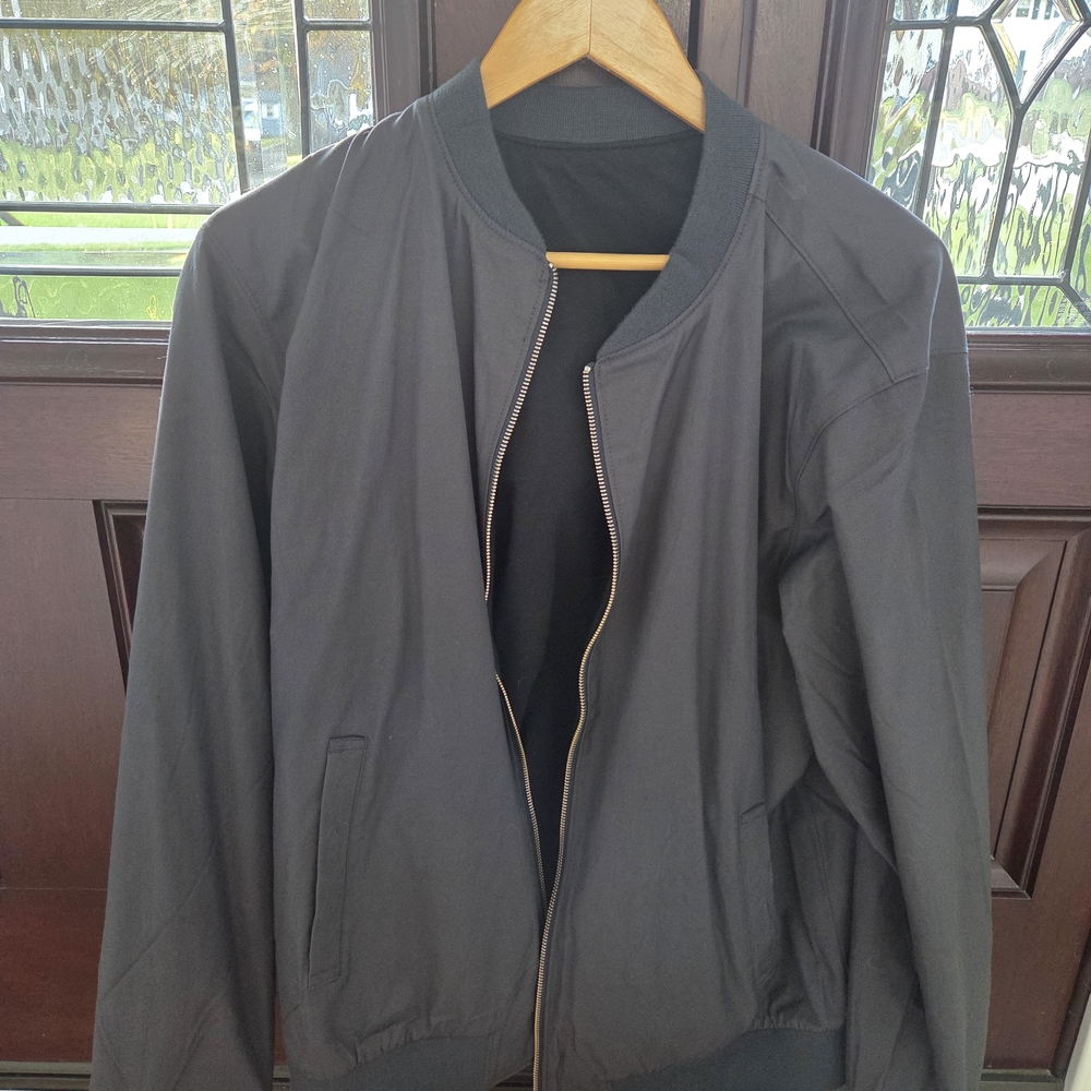 Fresh Clean Threads Men's Charcoal Bomber Jacket